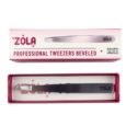 Пинцет профессиональный для бровей SILVER (скошенный) ZOLA
